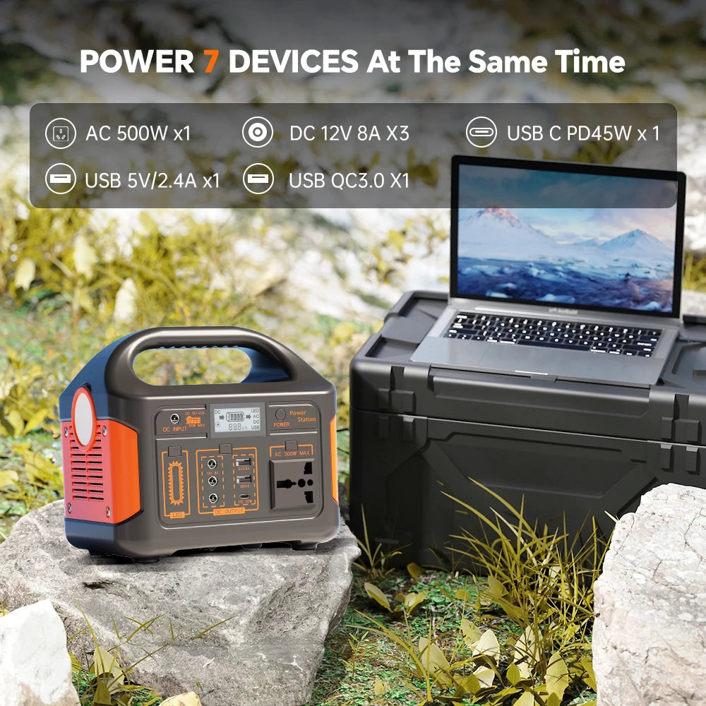 500W 300W Portable Power Station AC 110V  For Camping Home Emergency