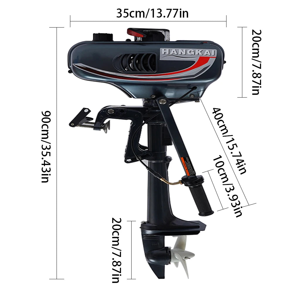 Portable 3.5HP Gasoline Outboard Motor with Adjustable Tilt and Anti-Vortex Plate for Smooth and Safe Boating