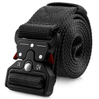 Unisex Tactical Belt, Adjustable Plastic Safety Buckle for Hiking Camping