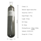 4500Psi 300Bar 2L Carbon Fiber Cylinder HPA Tank High Pressure