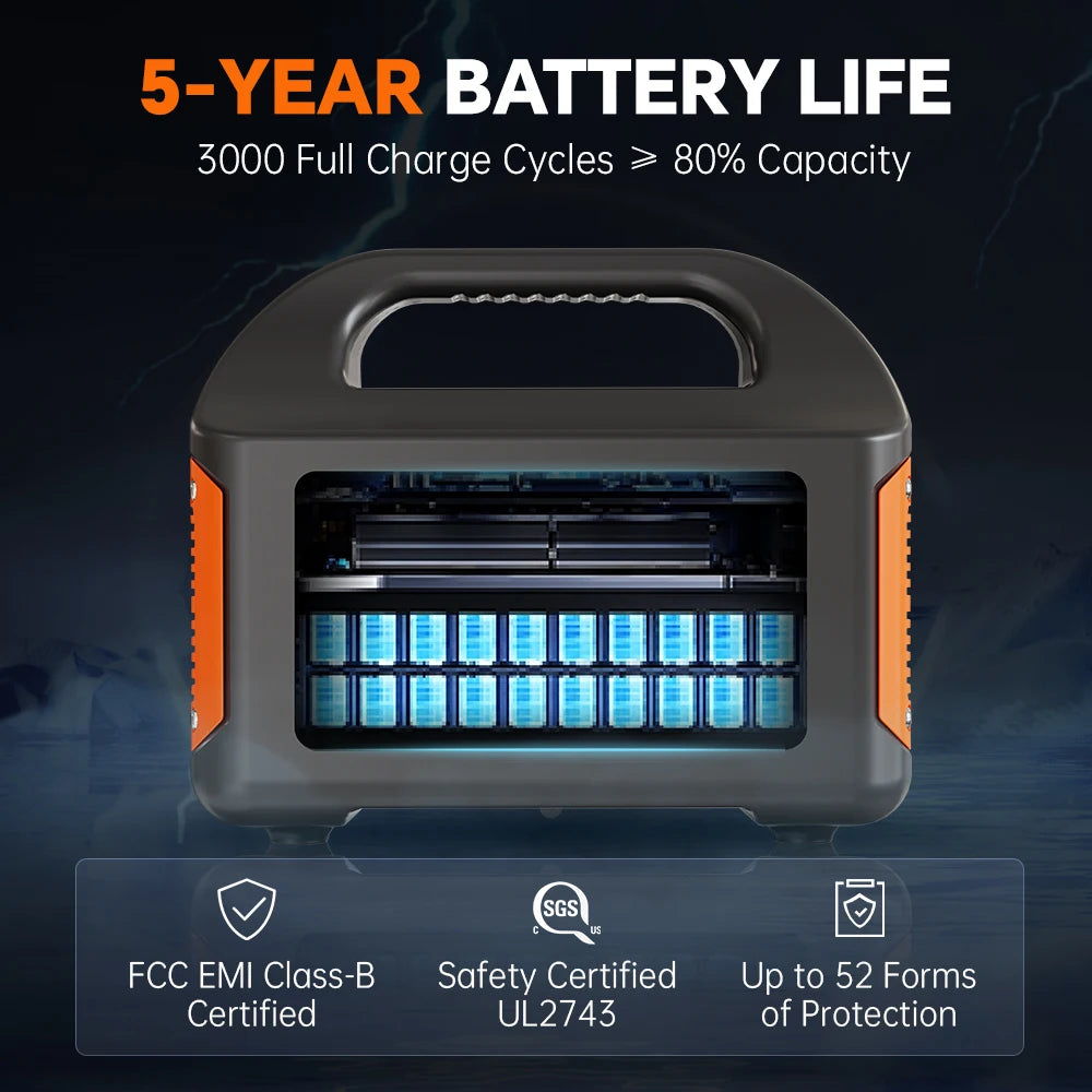 500W 300W Portable Power Station AC 110V  For Camping Home Emergency