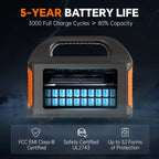 500W 300W Portable Power Station AC 110V  For Camping Home Emergency