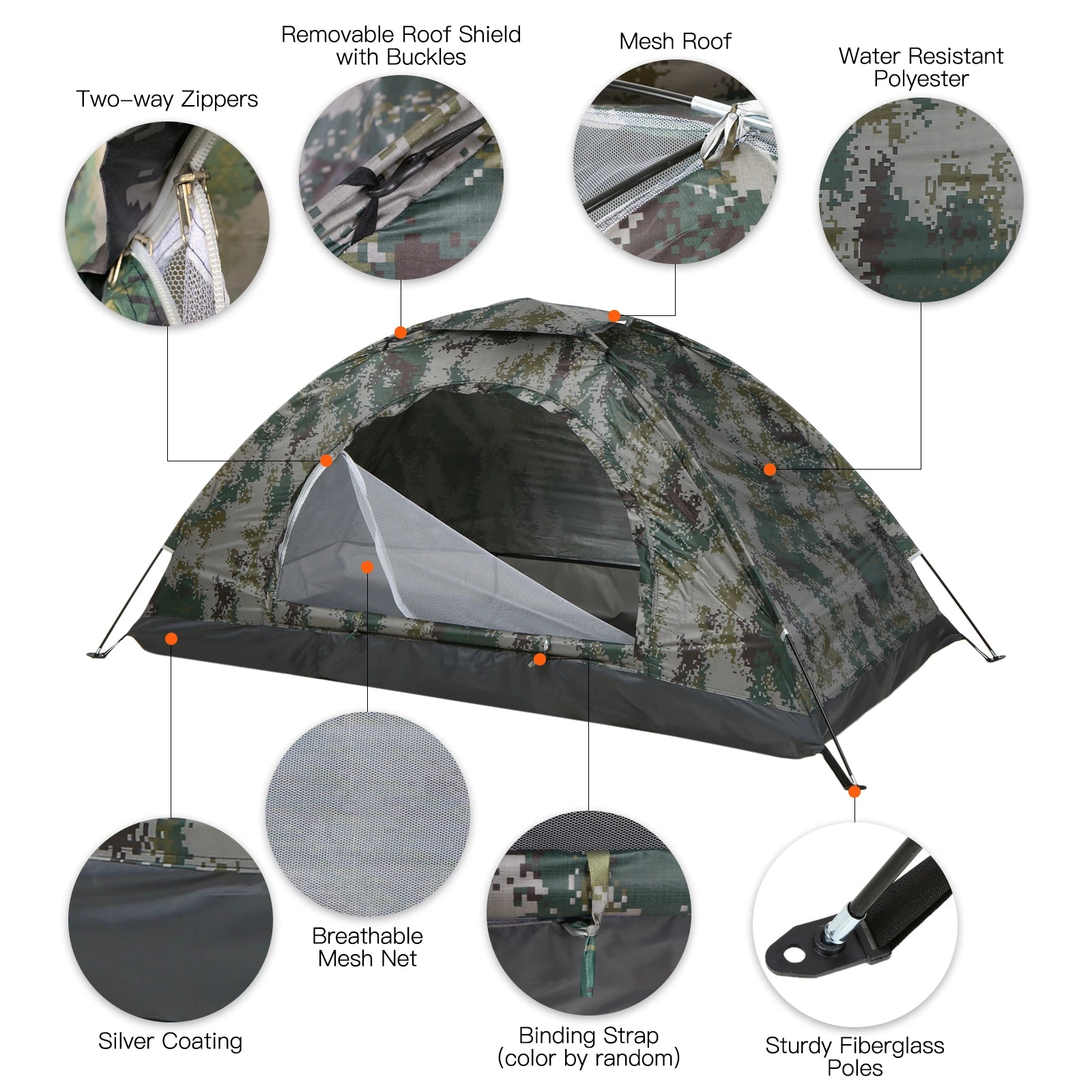1/2 Person Ultralight Camping Tent  Anti-UV Coating