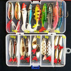 Kit Fishing Lures Set Hard Artificial Wobblers Metal Jig Spoons Soft Lure Fishing