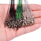 Super Strong Steel Fishing Line Steel Wire Leader with Rotating Snaps