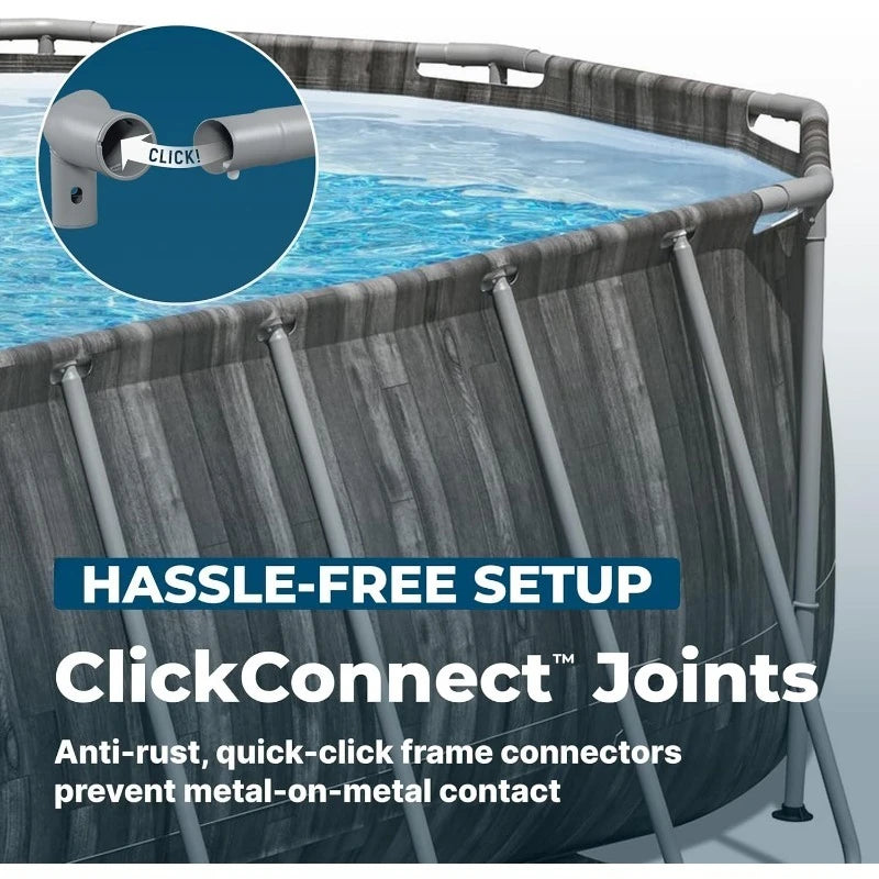 20’ x 12’ x 48” Above Ground Pool, Oval Metal Frame Outdoor Swimming Pool Set with Filter Pump, Ladder, and Cover