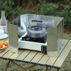 Portable Folding Metal Wind Shield for Outdoor Cooking - Adjustable Angle for Camping, Picnic & Grill