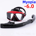 Snorkel Set Diving Mask Nearsighted Swimming Goggles Short Sighted