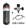 TUXING 4500psi 6.8L Carbon Fiber Cylinder with Fill Station Regulating Valve 300Bar High Pressure HPA Cylinder for Scuba Diving