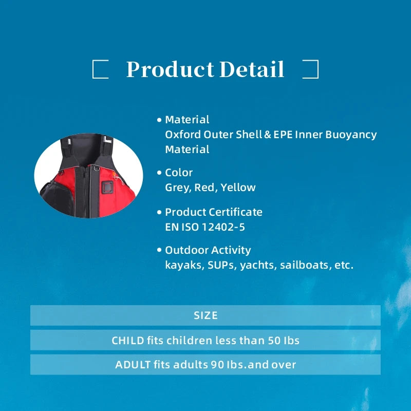 Life Vest for Youths Adults, Lifejackets Canoeing Canoe Kayaking