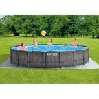 Round Above Ground Outdoor Swimming Pool Set with Filter Pump, Ladder, Ground Cloth, and Pool Cover,