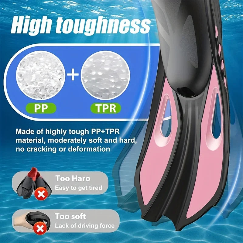 Mask Fin Snorkel Set Snorkel Gear for Adult Panoram Mask Adjustable Dive Flipper  Snorkel
