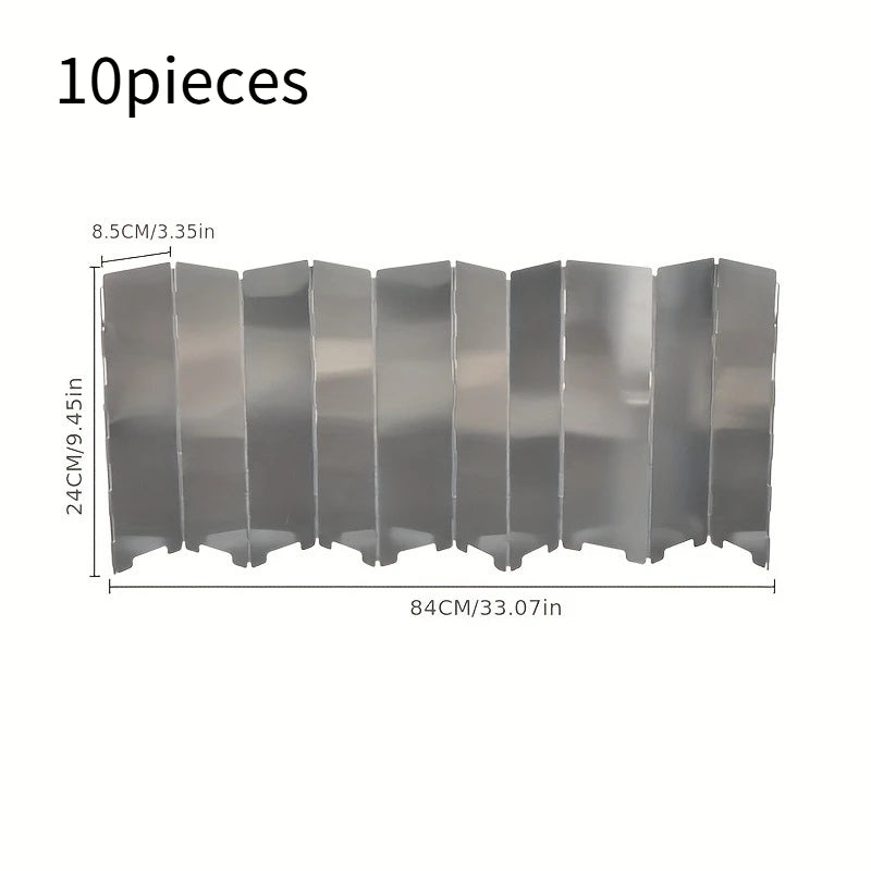 Portable Folding Metal Wind Shield for Outdoor Cooking - Adjustable Angle for Camping, Picnic & Grill