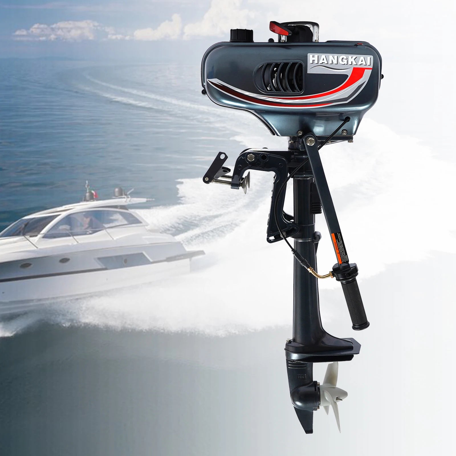 Portable 3.5HP Gasoline Outboard Motor with Adjustable Tilt and Anti-Vortex Plate for Smooth and Safe Boating
