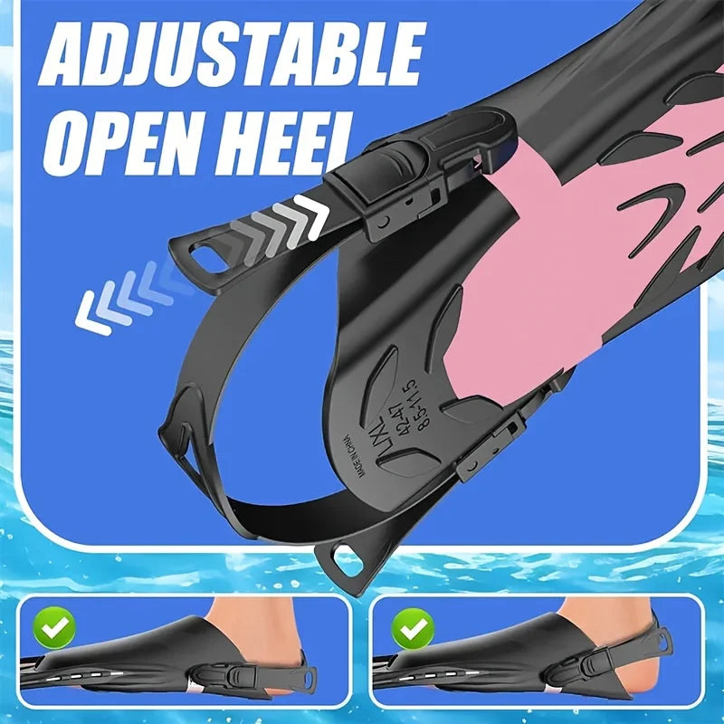 Mask Fin Snorkel Set Snorkel Gear for Adult Panoram Mask Adjustable Dive Flipper  Snorkel