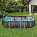 20’ x 12’ x 48” Above Ground Pool, Oval Metal Frame Outdoor Swimming Pool Set with Filter Pump, Ladder, and Cover