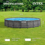 Round Above Ground Outdoor Swimming Pool Set with Filter Pump, Ladder, Ground Cloth, and Pool Cover,