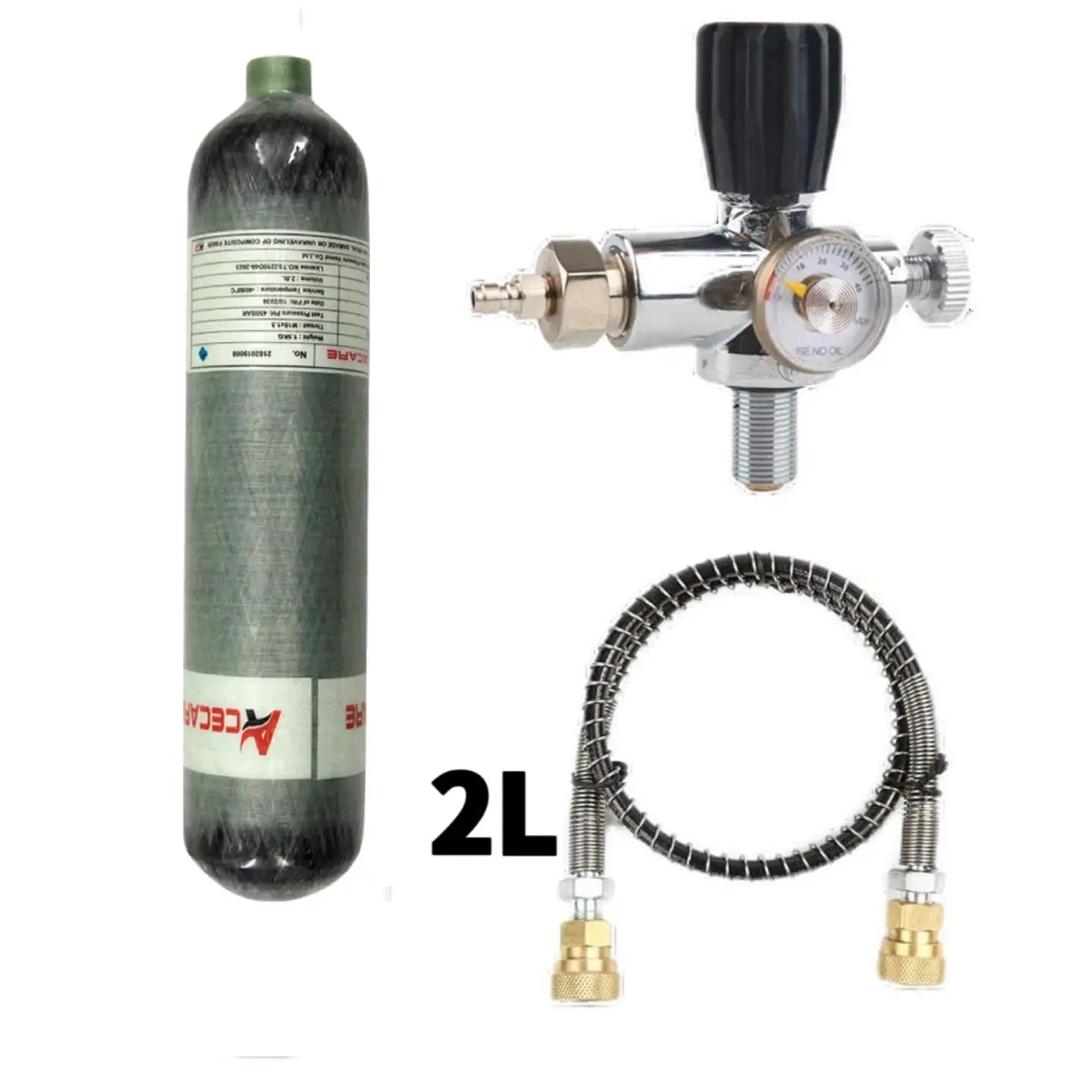 4500Psi 300Bar 2L Carbon Fiber Cylinder HPA Tank High Pressure