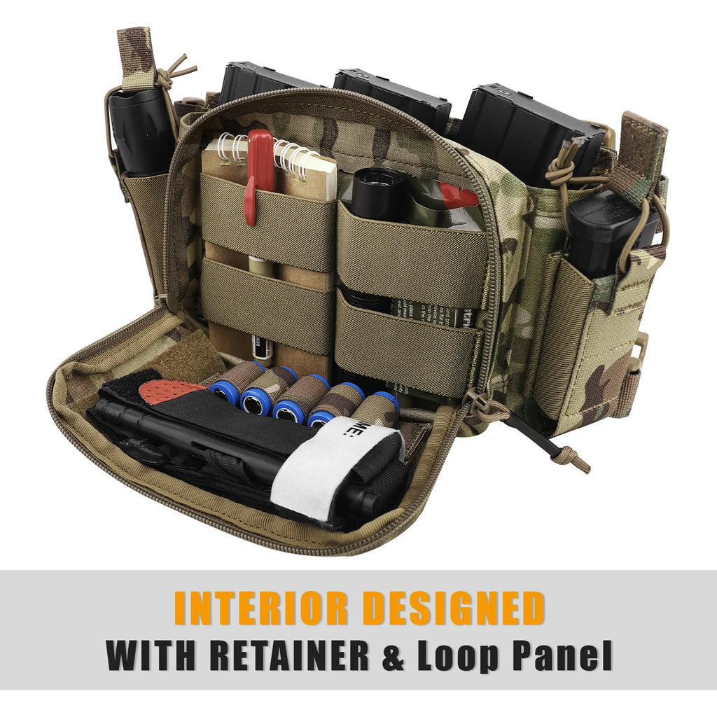 Tactical Micro D3CR Chest Rig with Triple 5.56 7.62 9mm Magazine Pouch