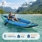 2 Person Inflatable Kayak Portable Fishing Touring Boat Heavy Duty Canoe