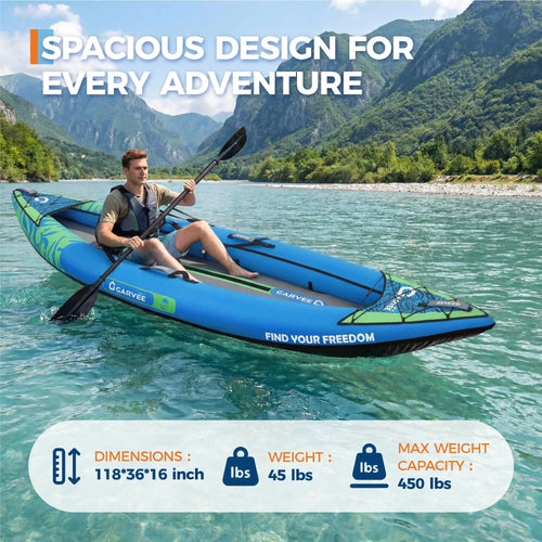 2 Person Inflatable Kayak Portable Fishing Touring Boat Heavy Duty Canoe