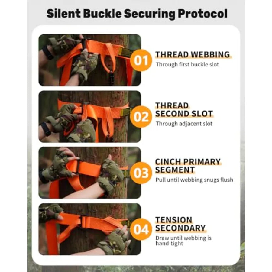 3 Pcs Heavy-Duty Tree Stand Harness Strap Quick-Connect