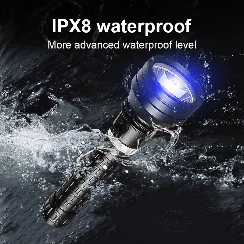 10000LM Powerful XHP360 Diving Flashlight  High Power LED Flashlights