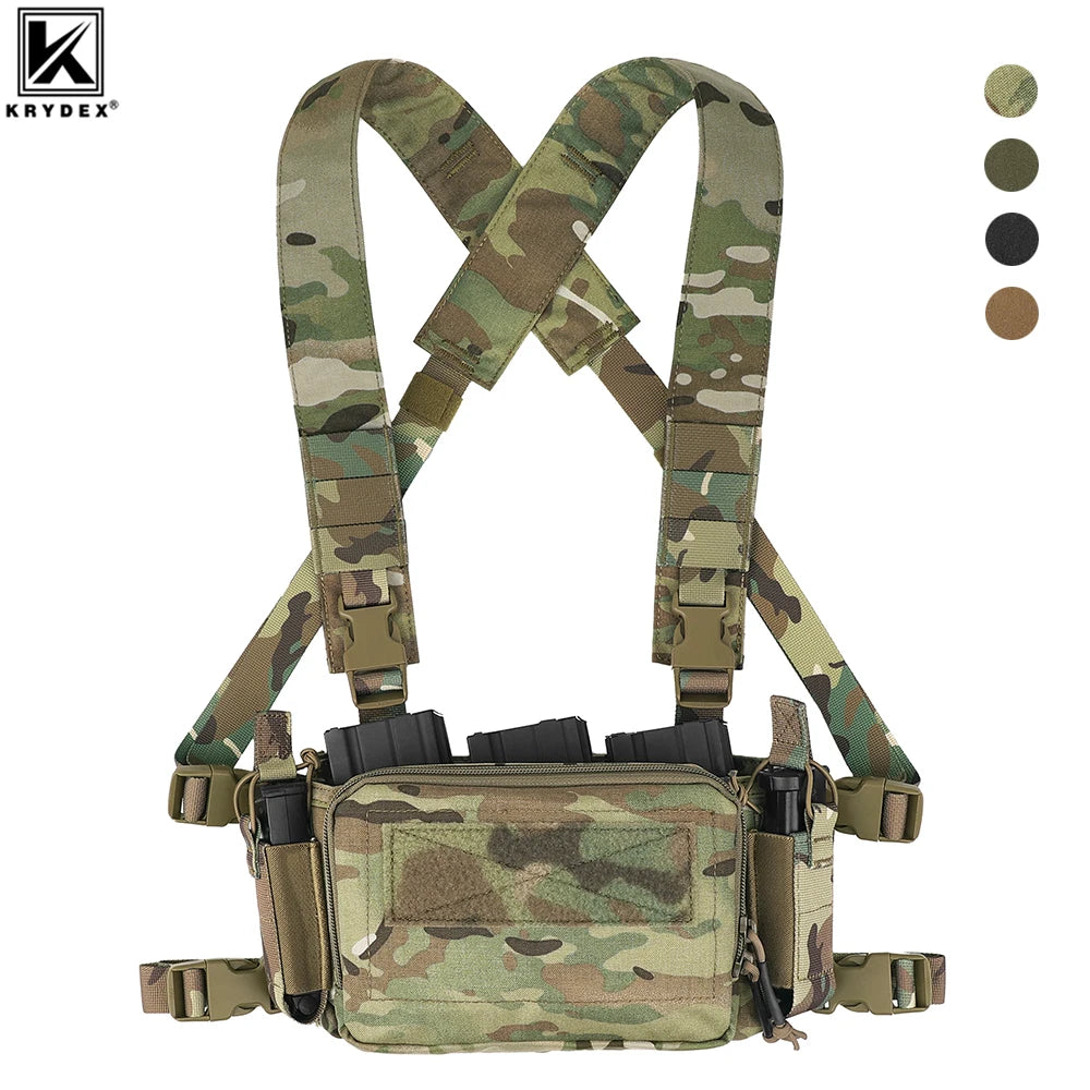 Tactical Micro D3CR Chest Rig with Triple 5.56 7.62 9mm Magazine Pouch