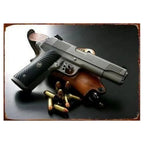 2D Metal Decor Exquisitely Designed Pisto Embodying Military Sophistication, T