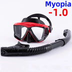 Snorkel Set Diving Mask Nearsighted Swimming Goggles Short Sighted