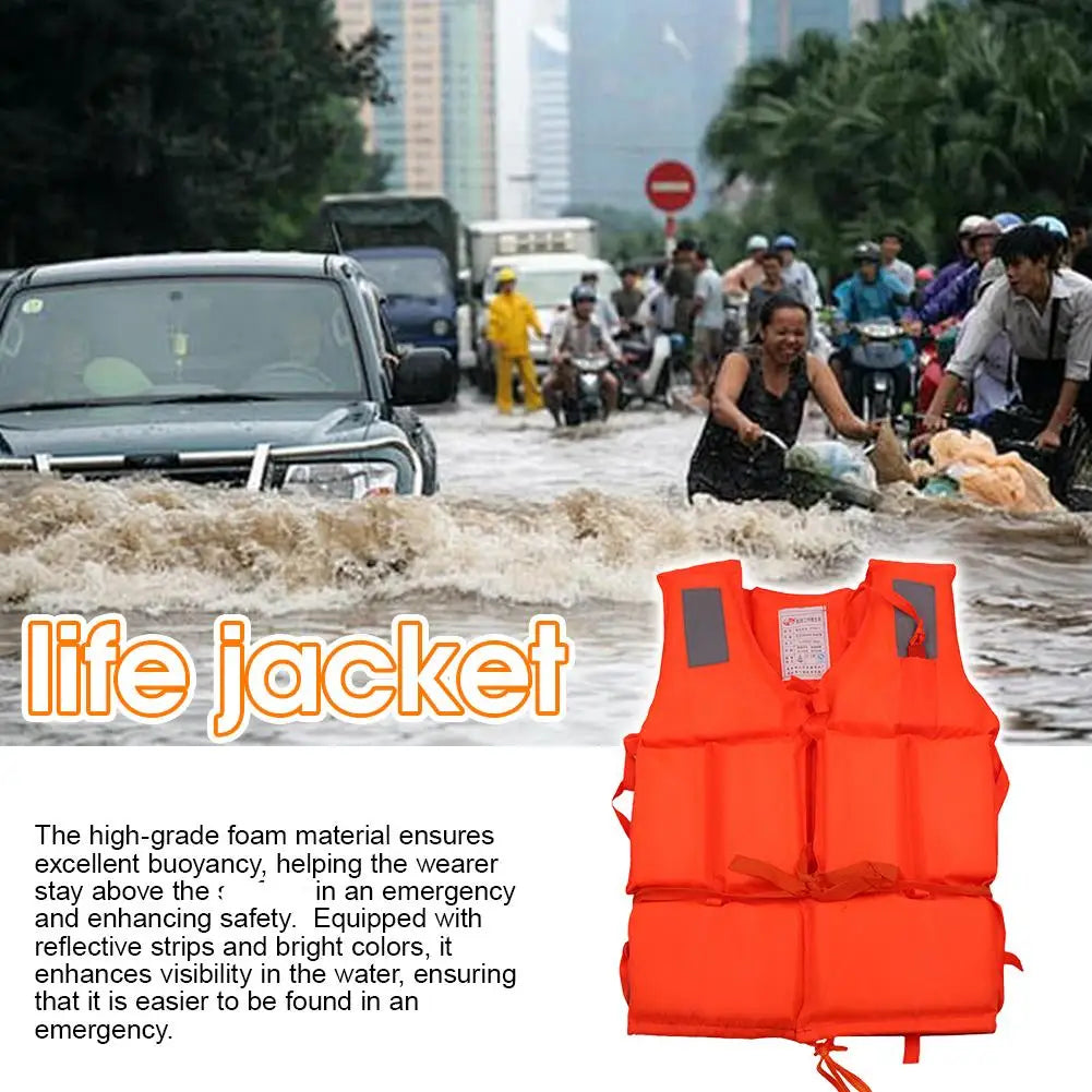 Life Jacket Orange Useful Adult Childen Foam Flotation Swimming Life Jacket