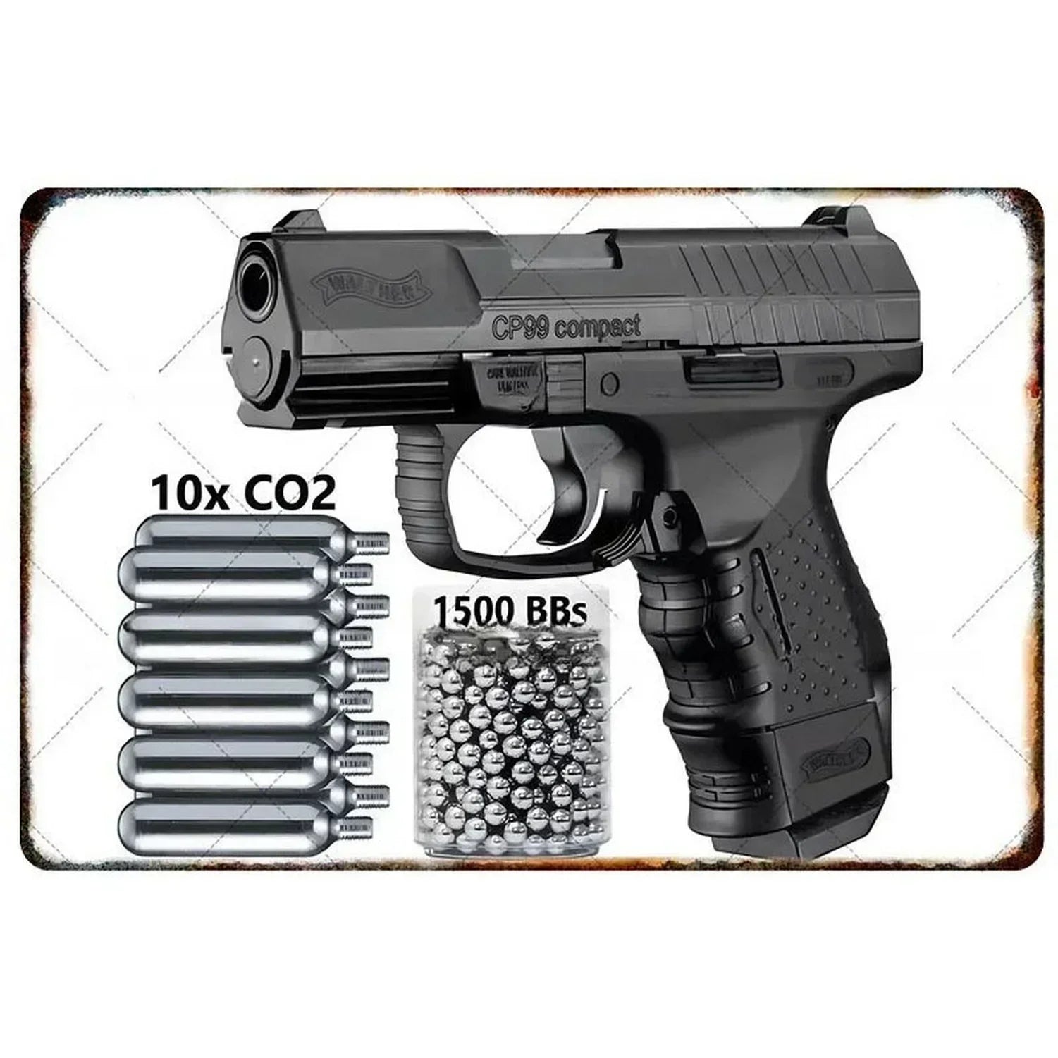 2D Metal Decor Exquisitely Designed Pisto Embodying Military Sophistication, T