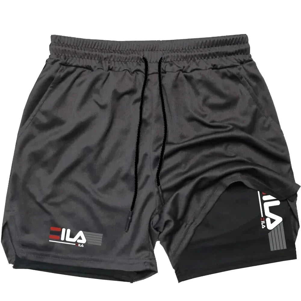Men's Two-in-one Sports Shorts Breathable Casual Quick-drying Double-layer Shorts
