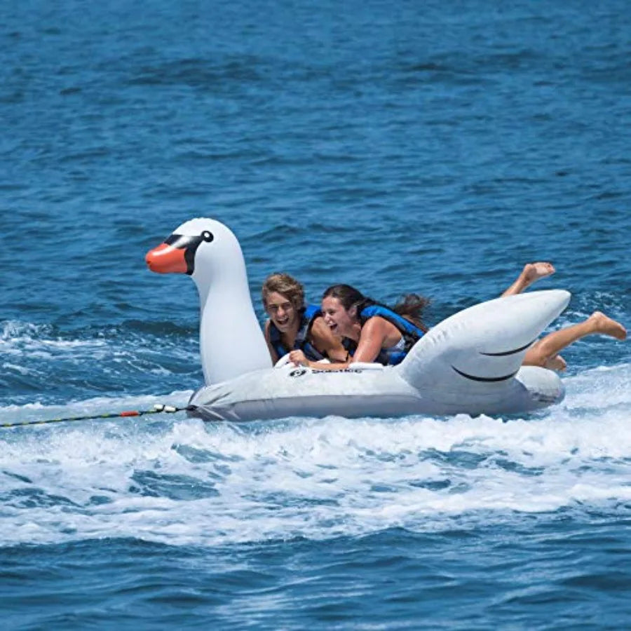 Lay-On Swan Towable Inflatable Raft Fits 1-2 Riders