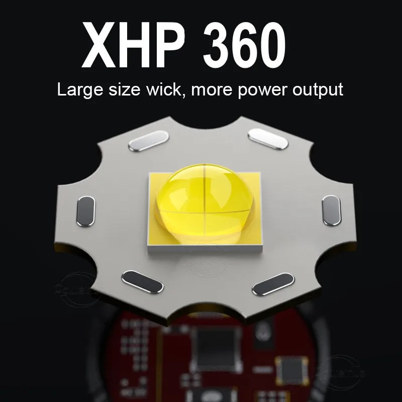 10000LM Powerful XHP360 Diving Flashlight  High Power LED Flashlights