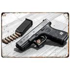 2D Metal Decor Exquisitely Designed Pisto Embodying Military Sophistication, T