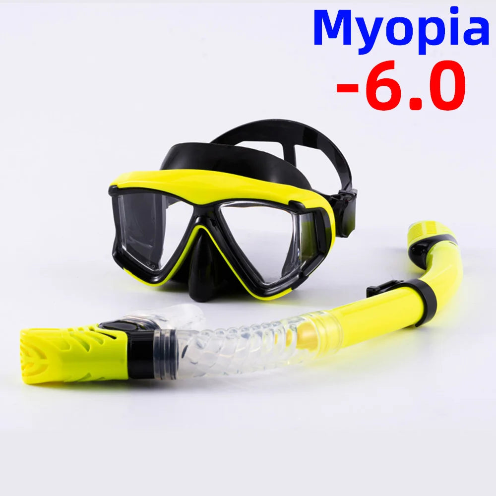 Snorkel Set Diving Mask Nearsighted Swimming Goggles Short Sighted