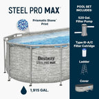 Bestway Power Steel Swim Vista 14’ x 8'2" x 39.5” Above Ground Pool,
