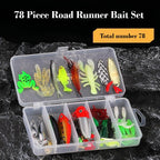 New Hybrid 78Piece Fishing Lure Set Hard and Soft Lure Kit Minnow Metal Lure SpoonsTackle Accessory Box For Bass Pike Crankbaits
