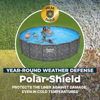 16' x 48" Above Ground Pool, Round Metal Frame Pool Set with Sand Filter