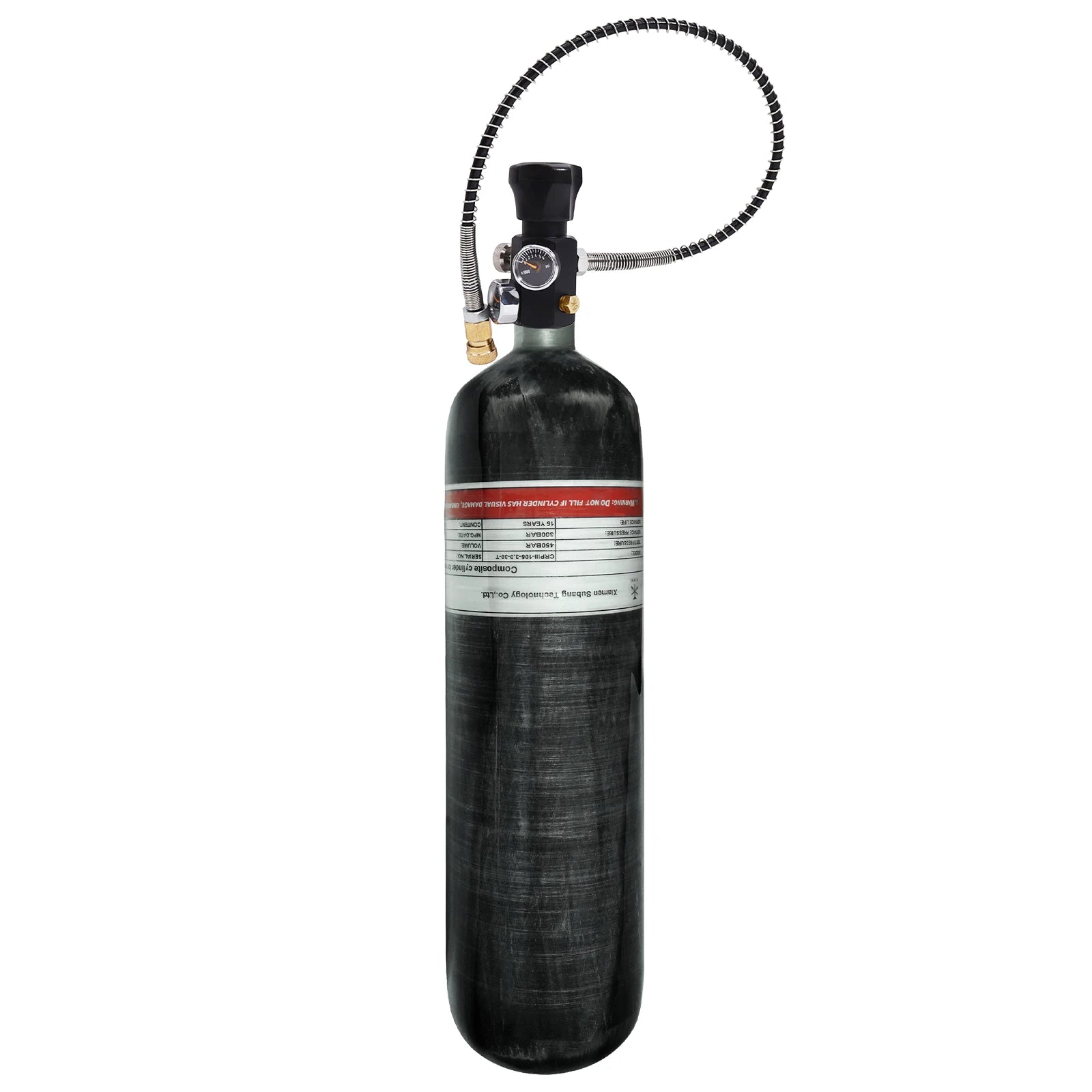 TUXING 300Bar 3L Carbon Fiber Cylinder with 6000PSI Dual Gauge Inflation Valve