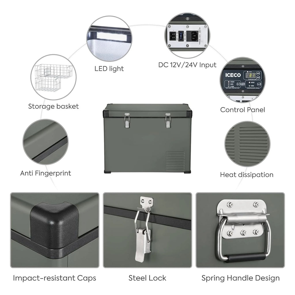 VL45 Portable Refrigerator with SECOP Compressor DC 12/24V, AC 110-240V,,