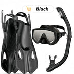 Mask Fin Snorkel Set Snorkel Gear for Adult Panoram Mask Adjustable Dive Flipper  Snorkel