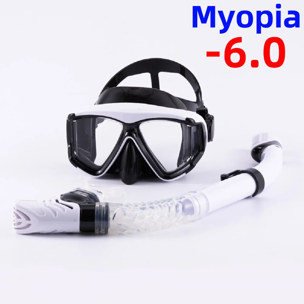 Snorkel Set Diving Mask Nearsighted Swimming Goggles Short Sighted