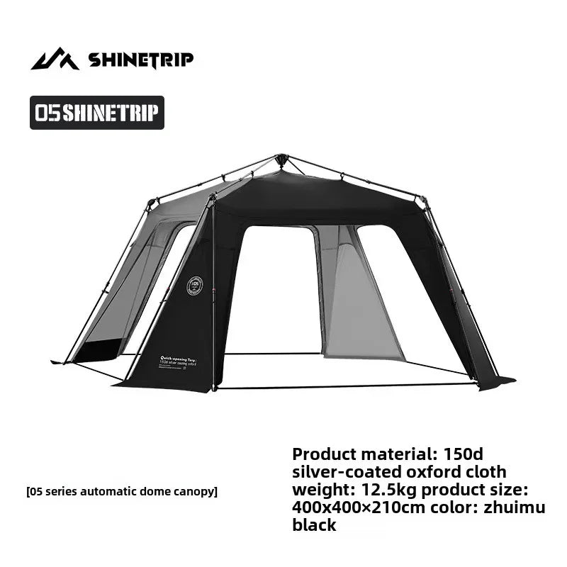 ShineTrip Oversized Dome Tent Quick Setup Tent Waterproof Sunproof Silver Coated Canopy Camping Auto Dome 05 Series Camping Tent