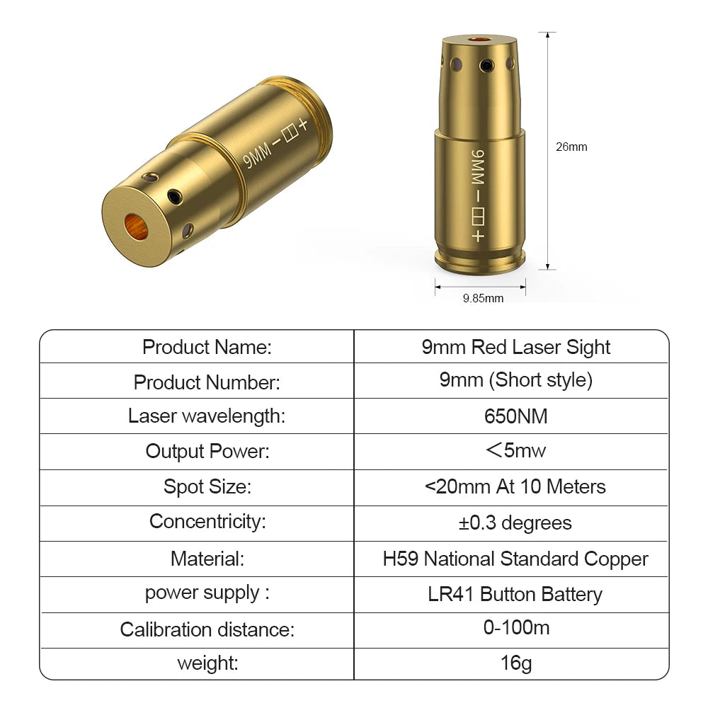 Quick Zeroing & High Accuracy Laser Sight for 9MM –