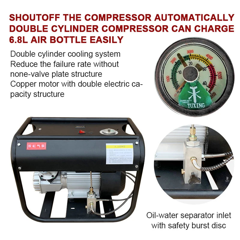 Pressure PCP Air Compressor 4500Psi High Pressure Compressor for Diviing