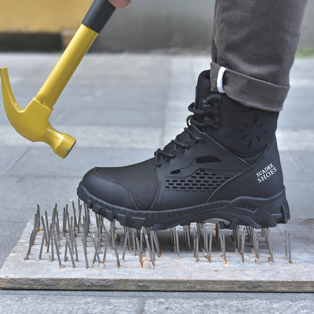 Safety Boots Men Work Shoes Anti-Smashing Steel Toe Work Safety Shoes