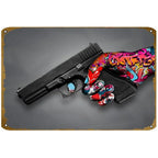 2D Metal Decor Exquisitely Designed Pisto Embodying Military Sophistication, T