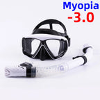 Snorkel Set Diving Mask Nearsighted Swimming Goggles Short Sighted